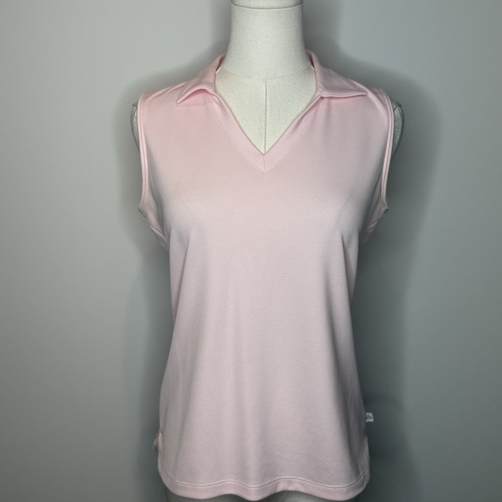 Lady Hagen Essentials Women Sleeveless Golf Polo Top Pink Size Small
